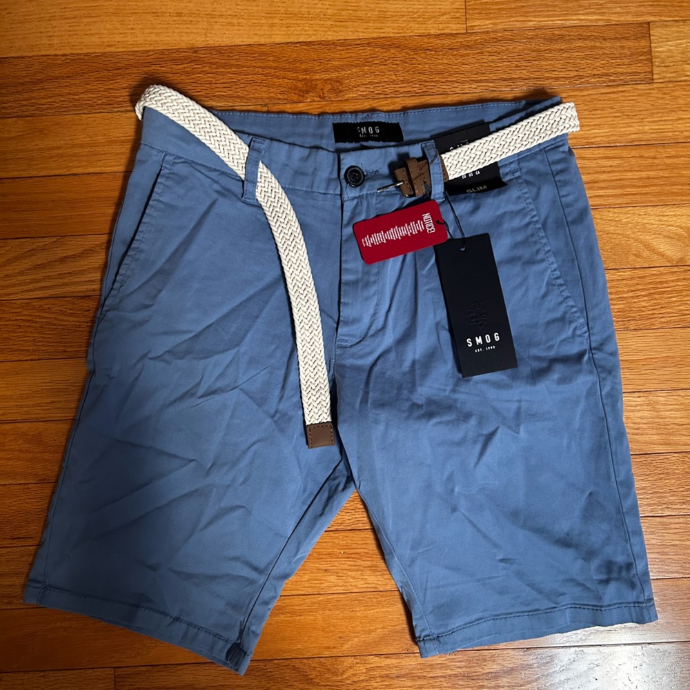 Blue Kids Shorts with Belt